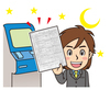 イラスト：コンビニ交付で証明書を発行した住民