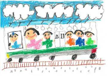 写真:優秀賞 『僕が運転手で川越へ行こう!』の絵