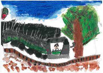 写真:優秀賞 『空とぶJR川越線』の絵