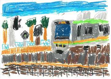 写真:優秀賞 『高麗川駅の近くから見た川越線』の絵