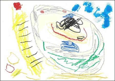 写真:優秀賞 「しゃしょうさんのぼく」の絵