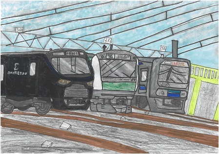 写真:最優秀賞 「川越車両センター」の絵