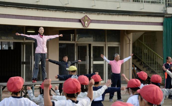 写真:ラジオ体操講習会の様子