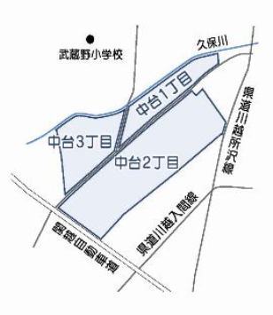 地図：中台1から3丁目概要図