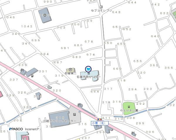 イラスト：名細公民館の地図
