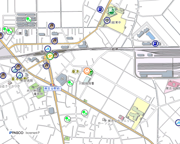 地図：川越市東部地域ふれあいセンター