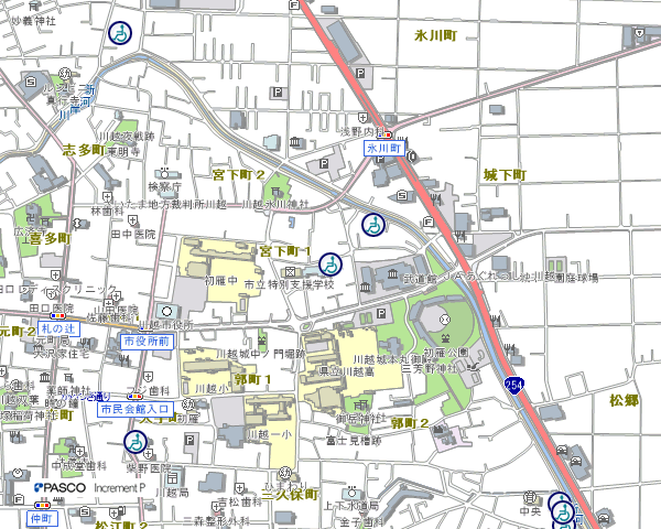 イラスト：川越市みよしの支援センターの地図