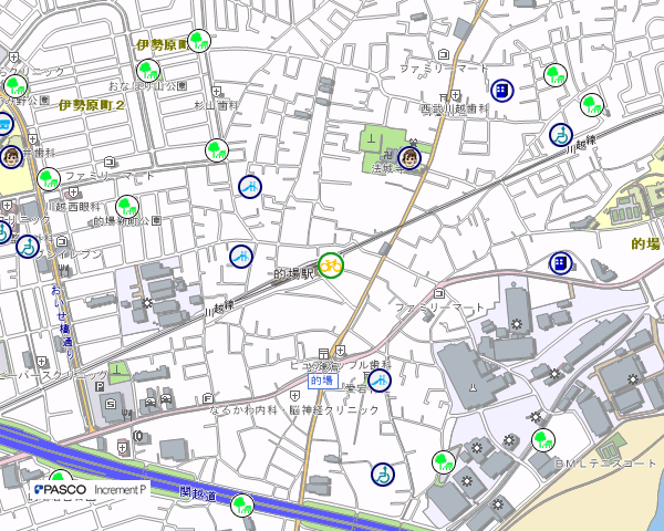 地図：的場駅前自転車駐車場