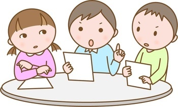 イラスト：子どもが3人で勉強