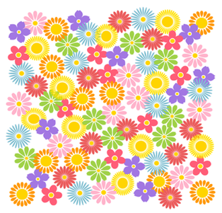 花が集まっているイラスト