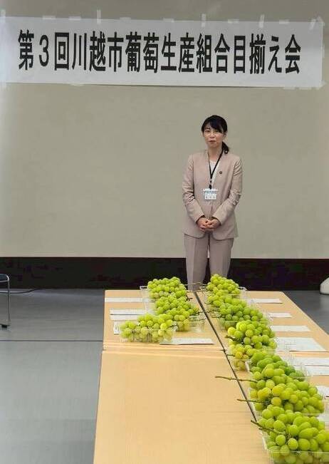 写真：川越市葡萄生産組合目揃え会での市長あいさつの様子