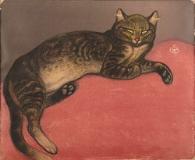 テオフィル・アレクサンドル・スタンラン《冬―クッションの上の猫》