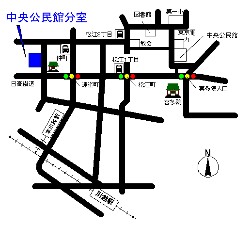 中央公民館分室の地図
