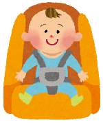 チャイルドシートに座る幼児のイラスト
