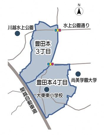 豊田本3・4丁目区域図